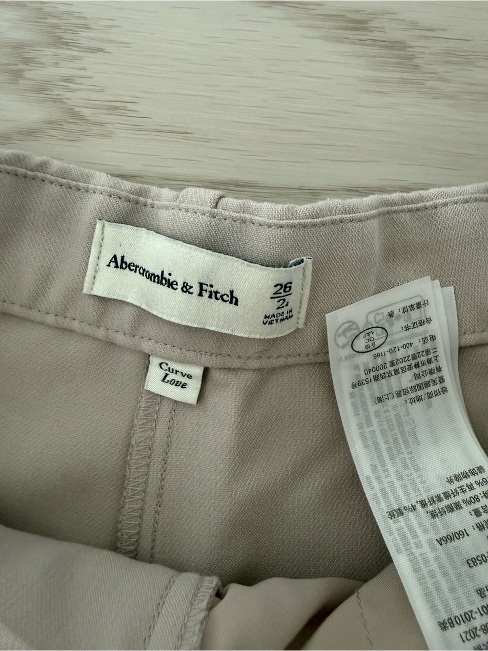 Abercrombie & Fitch Light Beige Wide-Leg High-Rise Pants - Picture 4 of 5
